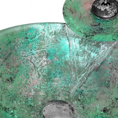 Стеклянная раковина Nova Aurena вид сбоку цвет изумрудная