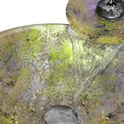 Стеклянная раковина Nova Aurena вид сбоку цвет фисташковая