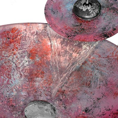 Стеклянная раковина Nova Aurena вид сбоку цвет амарант