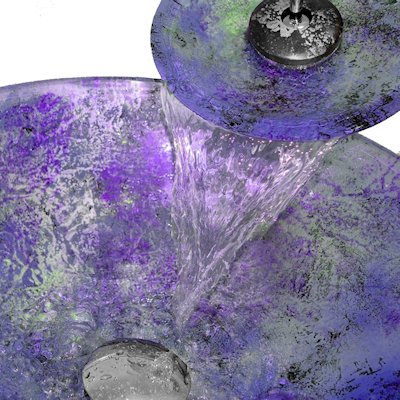 Стеклянная раковина Nova Aurena вид сбоку цвет фиолетовый