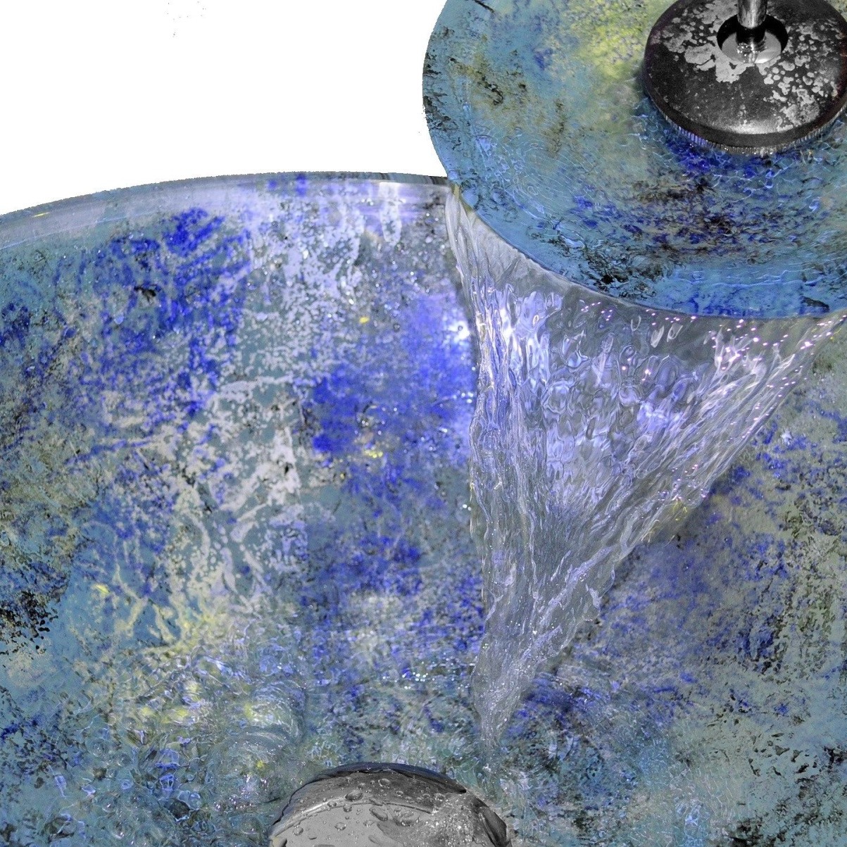 Стеклянная раковина Nova Aurena вид сбоку цвет ультрамарин